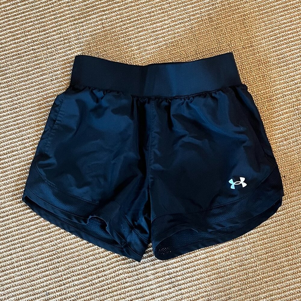 Under Armour black running shorts, Size XS, with pockets